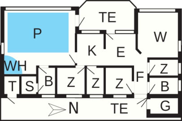 Foto van Luxe poolhouse in Lonstrup - Vakantiehuis in Hjørring - FloorPlan
