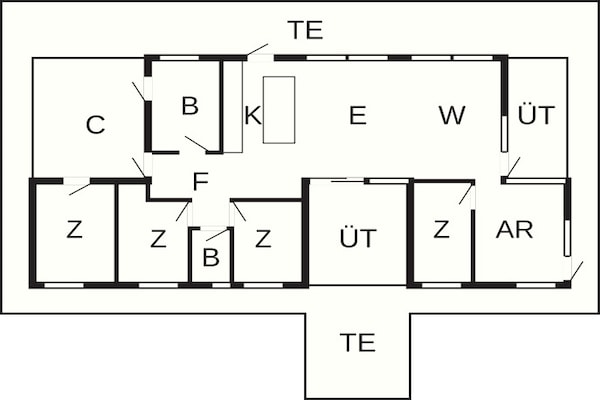 Foto van Modern toevluchtsoord in Graerup - Vakantiehuis in Oksbøl - FloorPlan
