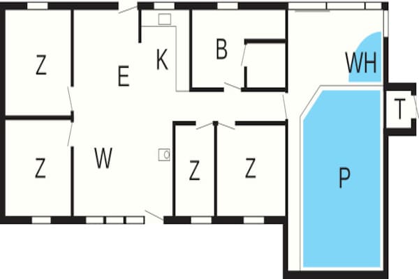 Foto van Rustige oase met zwembad - Vakantiehuis in Ørsted - FloorPlan