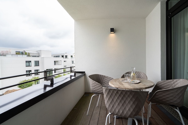 Foto van Bright Beach-Chair Baltic Suite - Vakantiehuis in Travemünde - TerraceBalcony