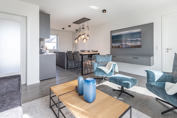 Foto van Luxe appartement met zeezicht - Vakantiehuis in Nordstrand - LivingRoom