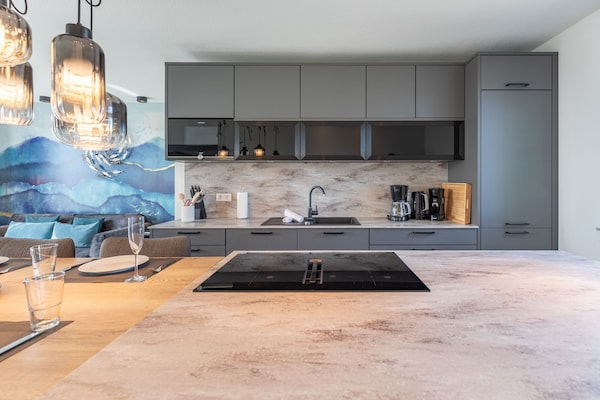 Foto van Luxe appartement met zeezicht - Vakantiehuis in Nordstrand - Kitchen