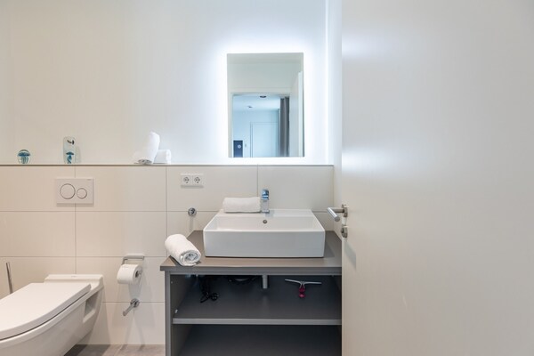 Foto van Luxe appartement met zeezicht - Vakantiehuis in Nordstrand - BathRoom
