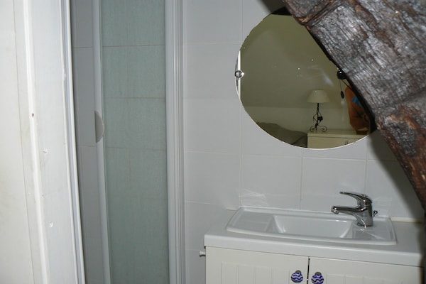 Foto van Landgoed in Normandië met Zwembad & Tennis - Vakantiehuis in Le Mesnil sur Blangy - BathRoom